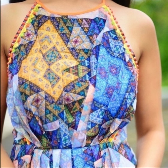 Anthropologie Ranna Gill Condesa Maxi Size M Geometric Studded Embroidered - Picture 3 of 16